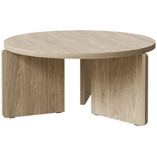 Selsey Couchtisch Preffines Holzoptik Eiche 85 cm , Beige , Holzwerkstoff , Rund , 88.5x40.5x88.5 cm , Wohnzimmer, Wohnzimmertische, Couchtische