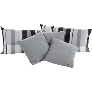 Dekokissen, grau (anthrazit, grau, schwarz, weiß, kariert unifarben), B:40cm H:40cm L:40cm, Polyester, WESTFALIA SCHLAFKOMFORT, Dekokissen_Sitzkissen_Kissenhüllen, Dekokissen