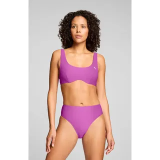 Highwaist-Bikini-Hose PUMA "PUMA SWIM WOMEN HIGH WAIST BRIEFS", Damen, Gr. S, N-Gr, pink (electric orchid), Obermaterial: 80% Polyamid, 20% Elasthan, Badehosen Highwaist-Bikini-Hose, mit hohem Beinausschnitt, elastisch