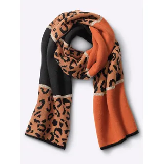 Heine Modeschal, orange, schwarz),