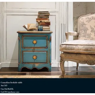 Klassischer Nacht Tisch Konsole Beistell Schlaf Zimmer Holz Tische Konsolen - Blau