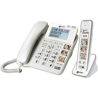 Geemarc AMPLIDECT COMBI-PHOTO 295 Schnurgebundenes Seniorentelefon Anrufbeantworter, Foto-Tasten Be