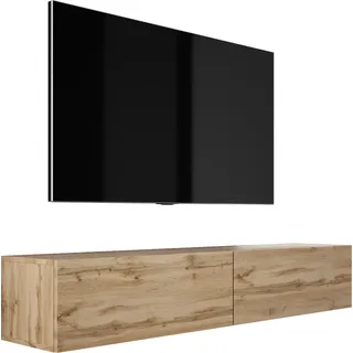 RTV DMG Hängendes TV-Schrank - Modernes Design  B: 170 cm, H: 34 cm, T: 32 cm. TV Lowboard, TV Board,  TV Sideboard Hängend, Lowboard Fernsehschrank - Braun