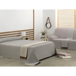 ECOMMERC3 | Mehrzweck-Tagesdecke, Größe 230 x 260 cm, für Sofa oder Bett, Mehrzweckdecke, extra weich, Lila