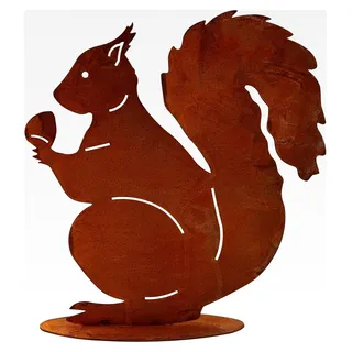 Eichhörnchen Deko Figur 32 x 30 cm Herbstdeko für Garten aus Metall
