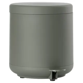 Zone Denmark Ume Mülleimer Bad, Kosmetikeimer, Treteimer mit Deckel fürs Badezimmer, mit herausnehmbarem Inneneimer und Soft-Close, Durchm. 19,5 cm, Höhe 22 cm, 4 Liter, Olive Green (Grün)
