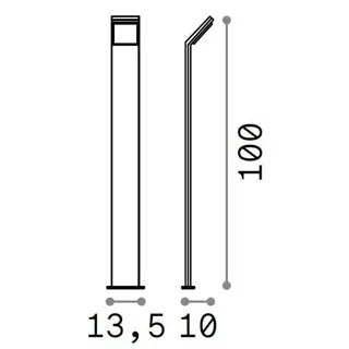 Ideal Lux 322438 OUTDOOR STYLE LED-Stehleuchte/Mastleuchte für den Außenbereich, H1000mm, 9W, 1100/820lm, 4000K, IP54, Kaffeebraun