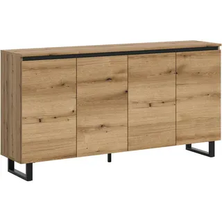 Livetastic Sideboard , Eiche dunkel , Holzwerkstoff , Holzoptik , 4 Fächer , 160x84x36 cm , FSC Mix , stehend , Kleinmöbel, Kommoden, Sideboards
