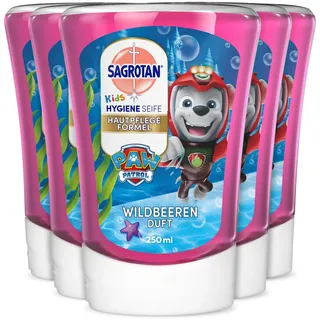 Sagrotan Kids No-Touch Nachfüller Wildbeeren – Für den automatischen Seifenspender – 5 x 250 ml Handseife