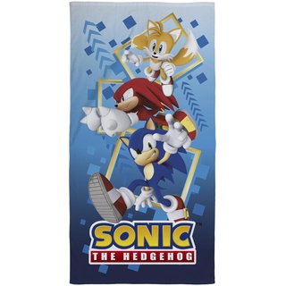 Character World offizielles Sonic The Hedgehog Kinderhandtuch | Superweicher Griff, Bounce-Design