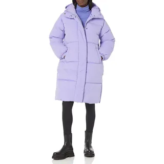 Amazon Essentials Damen Lange Oversize-Daunenjacke mit Kapuze (in Übergröße erhältlich), Purpur, XS