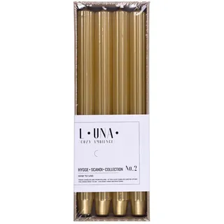 donau home Set Lange Stabkerzen 30 x Ø 2,5 cm 4 St. Gold