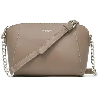 David Jones - Damen Kleine Umhängetasche - Frauen Handtasche Klein PU Leder - Schultertasche Crossbody Bag - Kette Tasche - Abendtasche Clutch Pochette Party Handy Alltag Mode Elegante - Beige Taupe