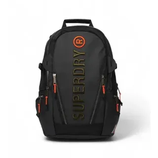 Superdry für Damen. W9110391A Rucksack aus Canvas mit schwarzer Stickerei (OSFA), Lässig, Polyester