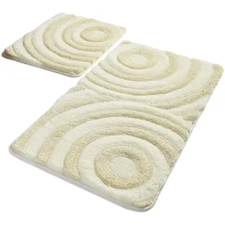 Badteppich-Set, 2-teilig, cremefarben