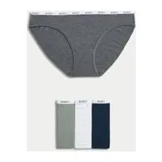 Womens Body by M&S 4pk Cotton Rich Bikini Knickers - Grey Mix, Grey Mix - 12