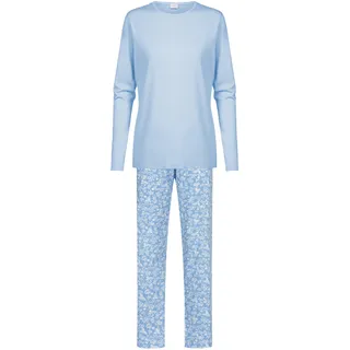 MEY Nachtwäsche Serie Flower Meadow Schlafanzug, Komfortbund, hautfreundlich, für Damen, 1116 Blue Silk 46