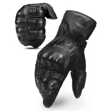 INBIKE Motorradhandschuhe Herren Leder Damen Winter Motorrad Handschuhe CE Thermo Warm Winterhandschuhe Schwarz XXL