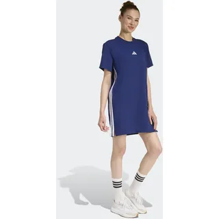 Shirtkleid ADIDAS SPORTSWEAR "ESSENTIALS 3-STREIFEN", Damen, Gr. XL, N-Gr, dunkelblau, weiß, Obermaterial: 93% Baumwolle, 7% Elasthan, Kleider Shirtkleid