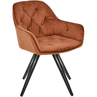 Livetastic Armlehnstuhl , Braun, Schwarz , Holz, Metall, Textil , Pappel , Sperrholz , Drehkreuz , 61x82x62 cm , Bsci , inklusive Armlehnen , Esszimmer, Stühle, Polsterstühle