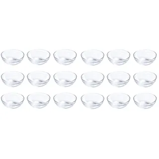 Provance Dipschalen Dessertschalen Schüsseln aus Glas Glasschälchen Tapasschalen (18 Stück, Ø 9 cm) | Vielseitig für Tapas, Desserts & Snacks | Perfekte Servierschalen | Modern & Stapelbar