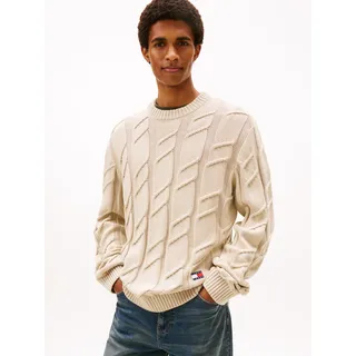 Tommy Jeans Rundhalspullover »TJM REG CHUNKY CABLE« Grobstrick mit Zopfmuster, regular fit, Rundhals