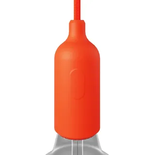 creative cables - Kit E27 Lampenfassung aus Silikon mit Schalter und verdeckter Zugentlastung - Orange