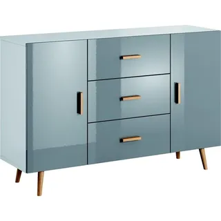 Kommode Brillo Kommoden Holz Schrank Sideboard Wohnzimmer Hochschrank Anrichte - Blau