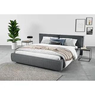 Home affaire Polsterbett »Adrina mit Biesenoptik, Feincord und Luxus-Microfaser« bis 280kg, auch in Überlänge 220 cm, 4 Breiten bis 200cm, grau
