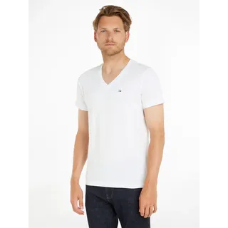 Tommy Hilfiger Original Kurzarm-T-Shirt Mit V-ausschnitt Classic White M