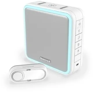 HONEYWELL HOME DC915S Serie 9 Tragbar, Funk-LED-Gong mit Klingeltaster (weiß)