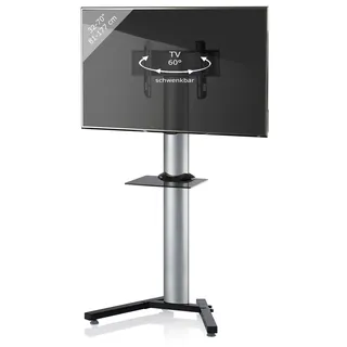 VCM Stadino Maxi TV-Ständer 1 Stk. 1,0 m Silber/Schwarzglas Aluminium