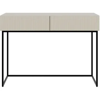 Selsey Schminktisch Makeup Tisch Frisiertisch Kosmetiktisch 110 cm Mit 2 Schubladen Veldio Graubeige Schwarze Beine