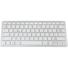 Bluestork - Kabellose Bluetooth-Tastatur für PC, kompatibel mit Windows 11, 10, 8 und Mac OS – Mini-Tastatur PC/Mac Französisch AZERTY, kompakt, ultradünn, leicht, leise – Neu 2024 (weiß)