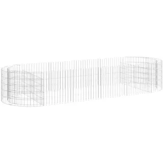 vidaXL Gabionen-Hochbeet Verzinktes Eisen 300x100x50 cm - Silber