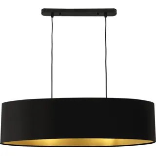 Design Hängeleuchte Pendelleuchte 2-flammig Hängelampe Leuchte Stoff [lux.pro] - Schwarz