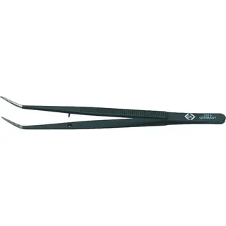 C.K Tools Präzisionspinzette Spitz, gebogen, schwarz