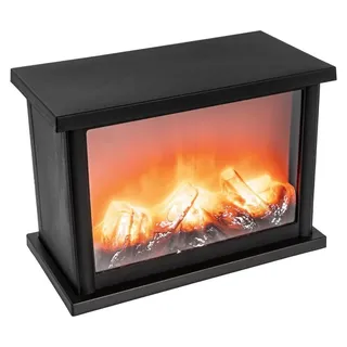 Ideen mit Herz LED-Kamin | Deko Kaminfeuer | elektrisch | batteriebetrieben | ohne Heizung | realistischer Feuer-/Flammen-Effekt | 25,5 x 13,5 x 18 cm | mit Timer (6 Stunden AN | 18 Stunden AUS)