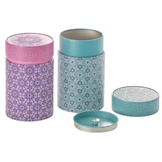 Eigenart AND75117 2er Set Teedosen Andalusia, 75 x 117mm, blau-lila Töne, für 150g