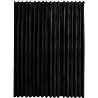 vidaXL Verdunkelungsvorhang Mit Haken Samt Schwarz 290/245 Cm , Textil , Rechteckig , 290x245x1 cm , Heimtextilien, Vorhänge, Fertigvorhänge, Verdunkelungsvorhänge