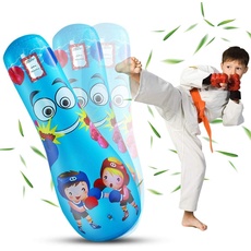Aufblasbarer Boxsack für Kinder, freistehend, für Kinder, Jungen und Mädchen, zum Üben von Karate, Taekwondo, Training und Stressabbau