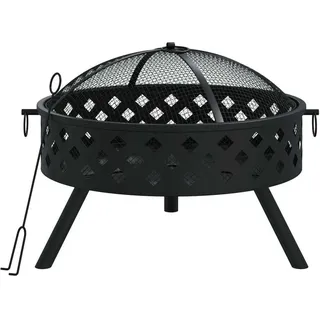 vidaXL Feuerschale mit Schürhaken 58 cm XXL Stahl