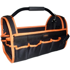 Boxer® Nylon Werkzeugtasche 17" mit Schultergurt - 42,5 x 21,5 x 25 cm, AZO-frei, Komfortgriff, Schwarz/Orange