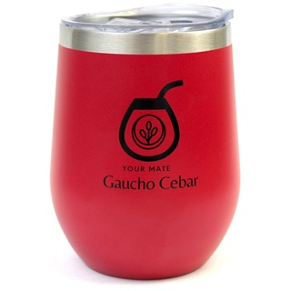 Gaucho Cebar Termolid Cups To Go 350 ml - isolierte Getränkebecher - Edelstahl-Getränkebecher ideal für Reisen, Outdoor, Tee, Wein, Bier, Yerba Mate und mehr (rot) | Stahl becher tee tasse