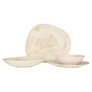 Bonna Geschirrset - Nacrous - 24 teilig - 6 Personen - Porzellan - Beige