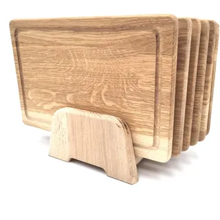 JOWE Jausenbrett aus Eiche | 6 Stk Holzbretter aus Eiche 30x20 cm | Rechteckiges Servierbrett aus Holz | Made in Austria