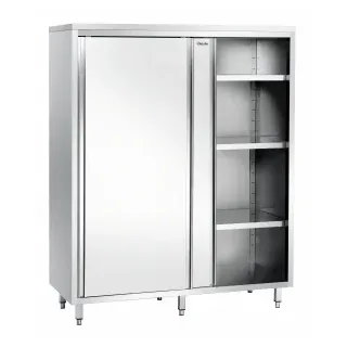 Bartscher Hochschrank 600, B1200, 2ST, CNS, Hochschrank mit 3 höhenverstellbaren Zwischenablagen, Tragfähigkeit je 115 kg, 1 Stück