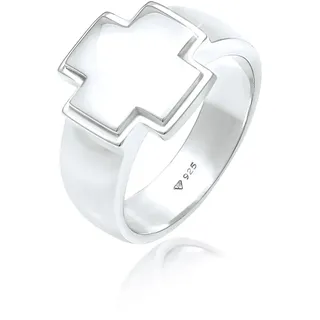 KUZZOI "Ring Herren Siegelring Bandring Kreuz 925 Silber, silber,