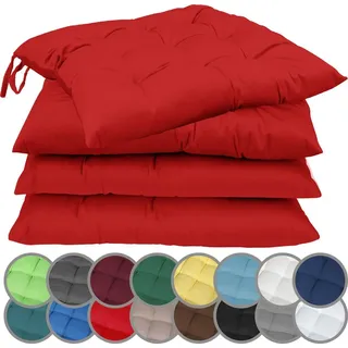 NatureMark 4er Set Stuhlkissen 40 x 40 cm Rot