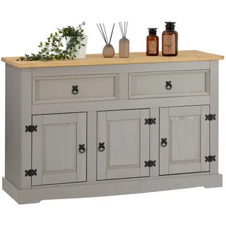 Idimex Anrichte Tequila , Grau, Braun , Holz , Kiefer , Vintage , 133x85x44 cm , FSC Mix , Esszimmer, Anrichten